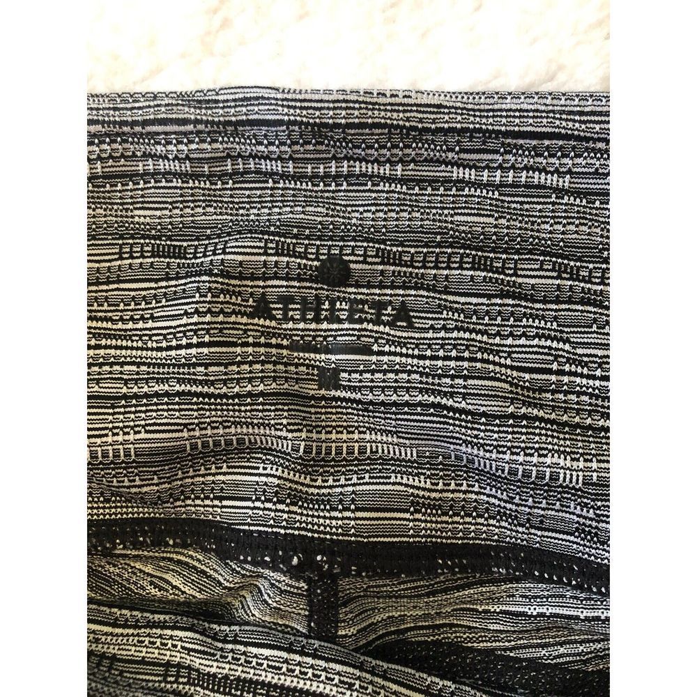 Athleta Sz Medium High Rise Jacquard Chaturanga Town Tight Black Mesh Panel - Picture 3 of 4